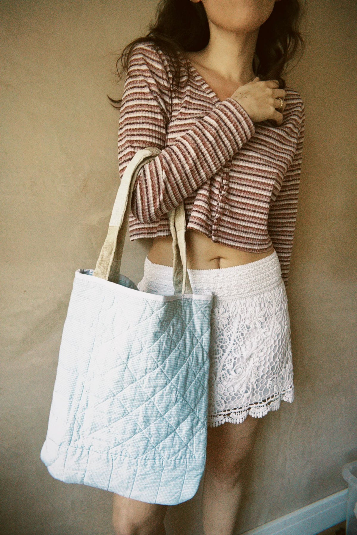 Quilted Reversible Tote Bag