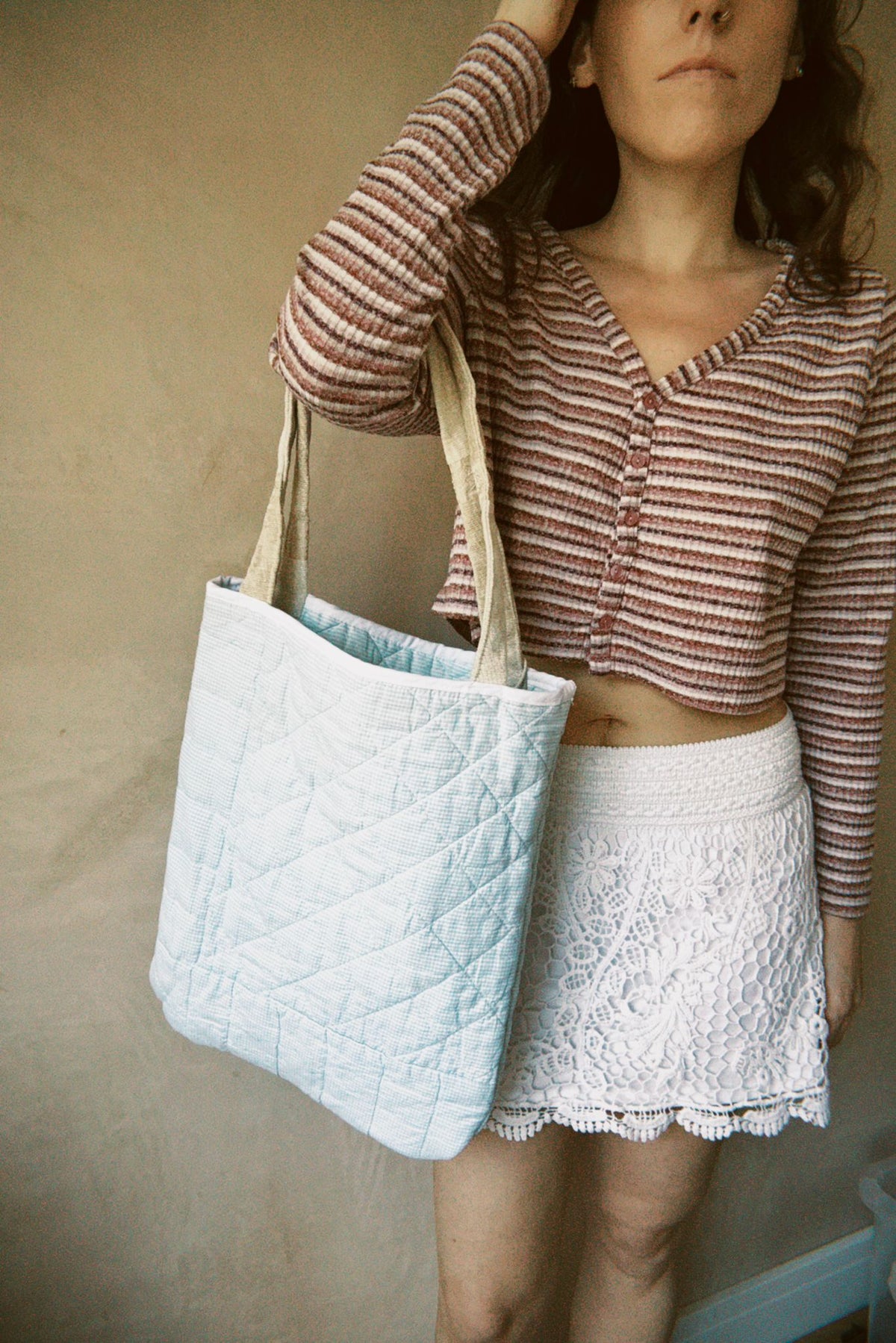 Quilted Reversible Tote Bag