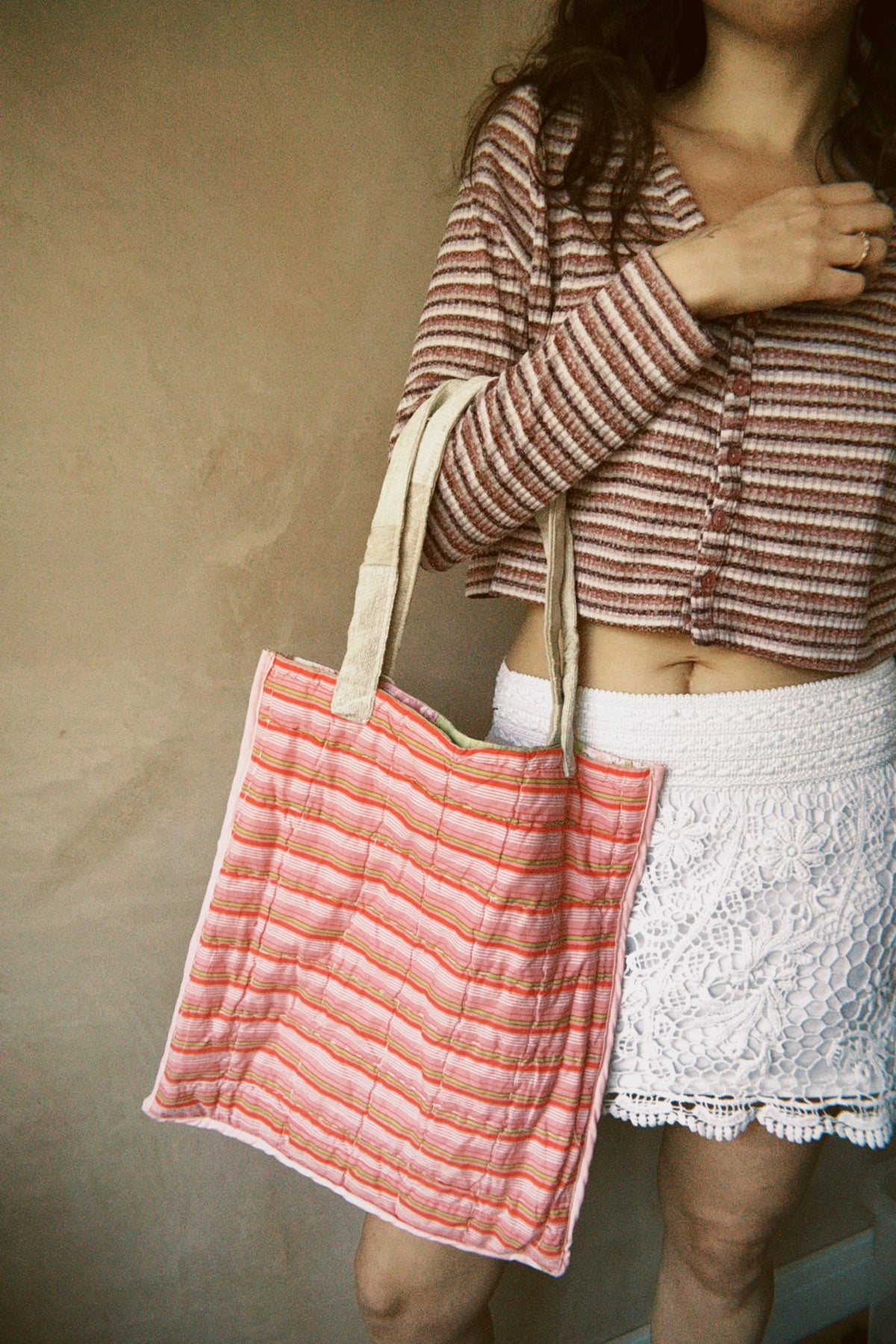 Quilted Reversible Tote Bag