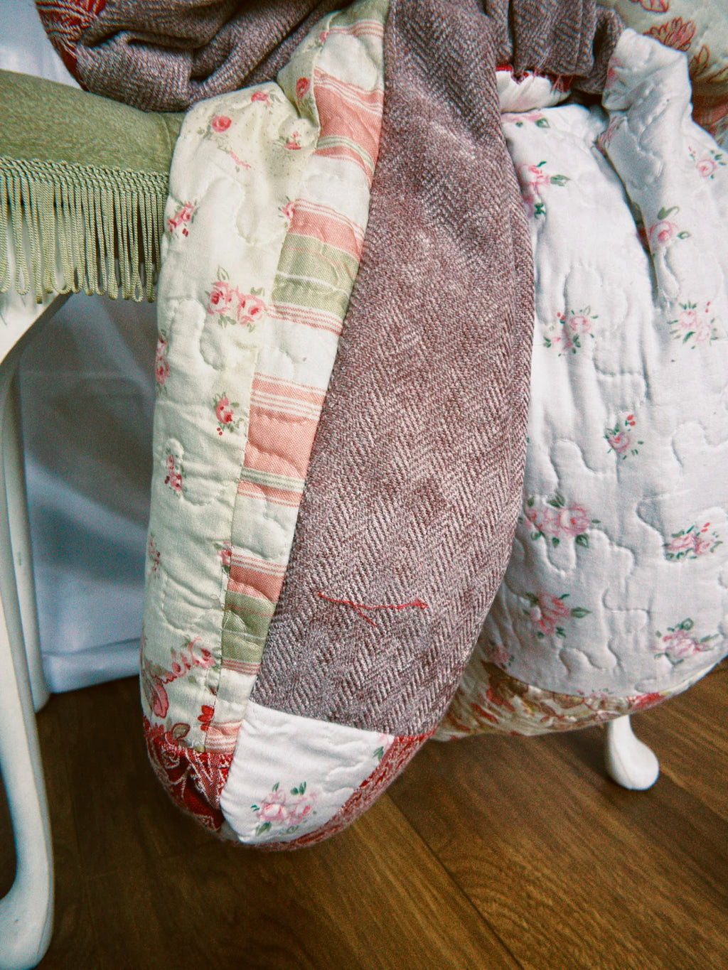 Oversized Pink Patchwork Bow Pillow