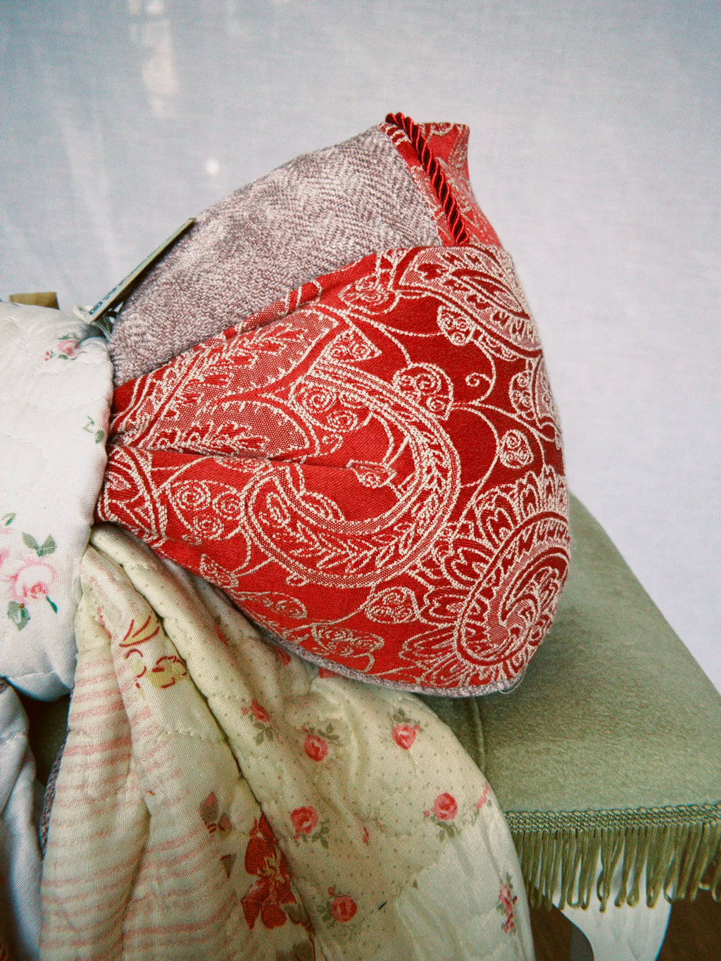 Oversized Pink Patchwork Bow Pillow