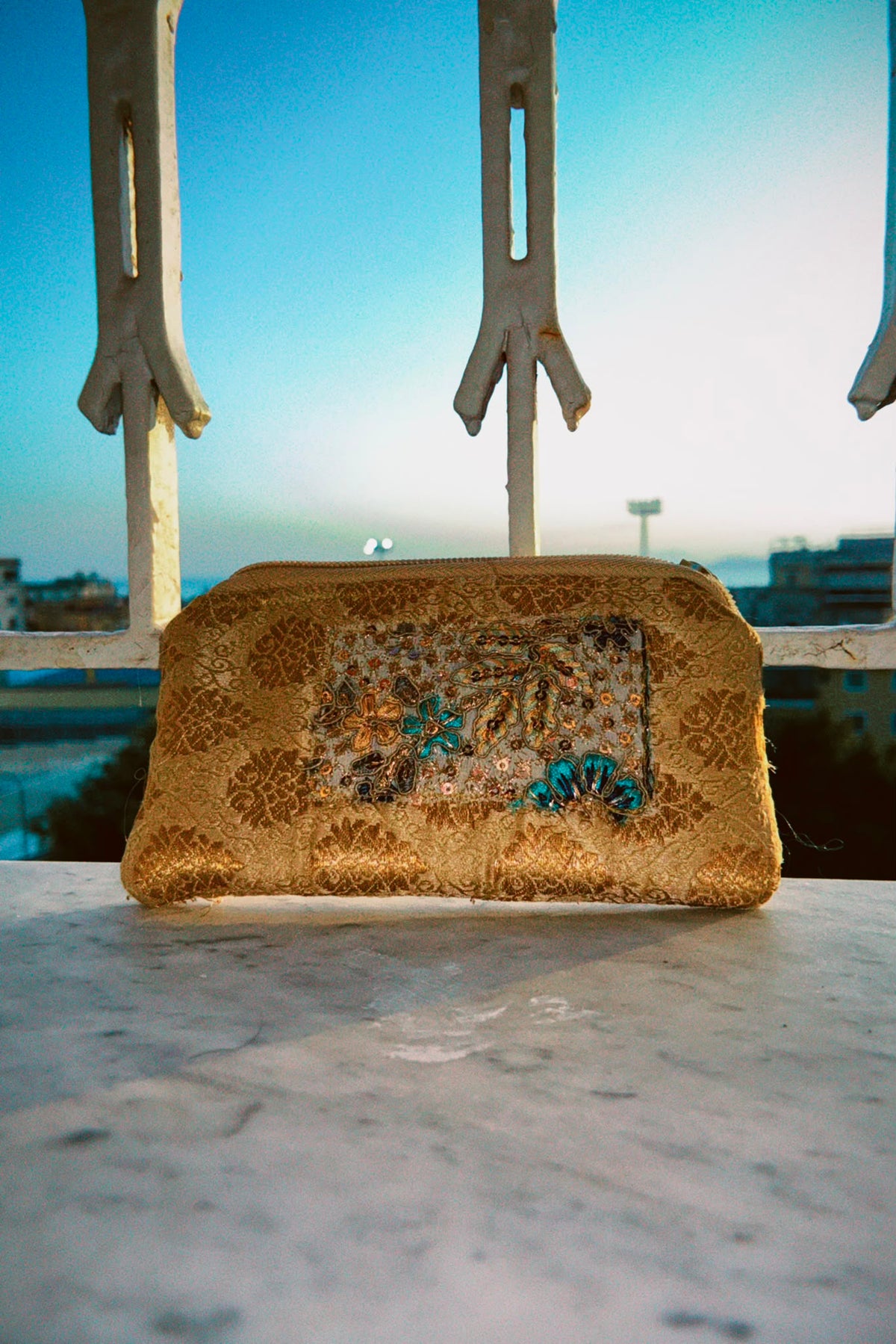 Gold Sari Sunglasses Case