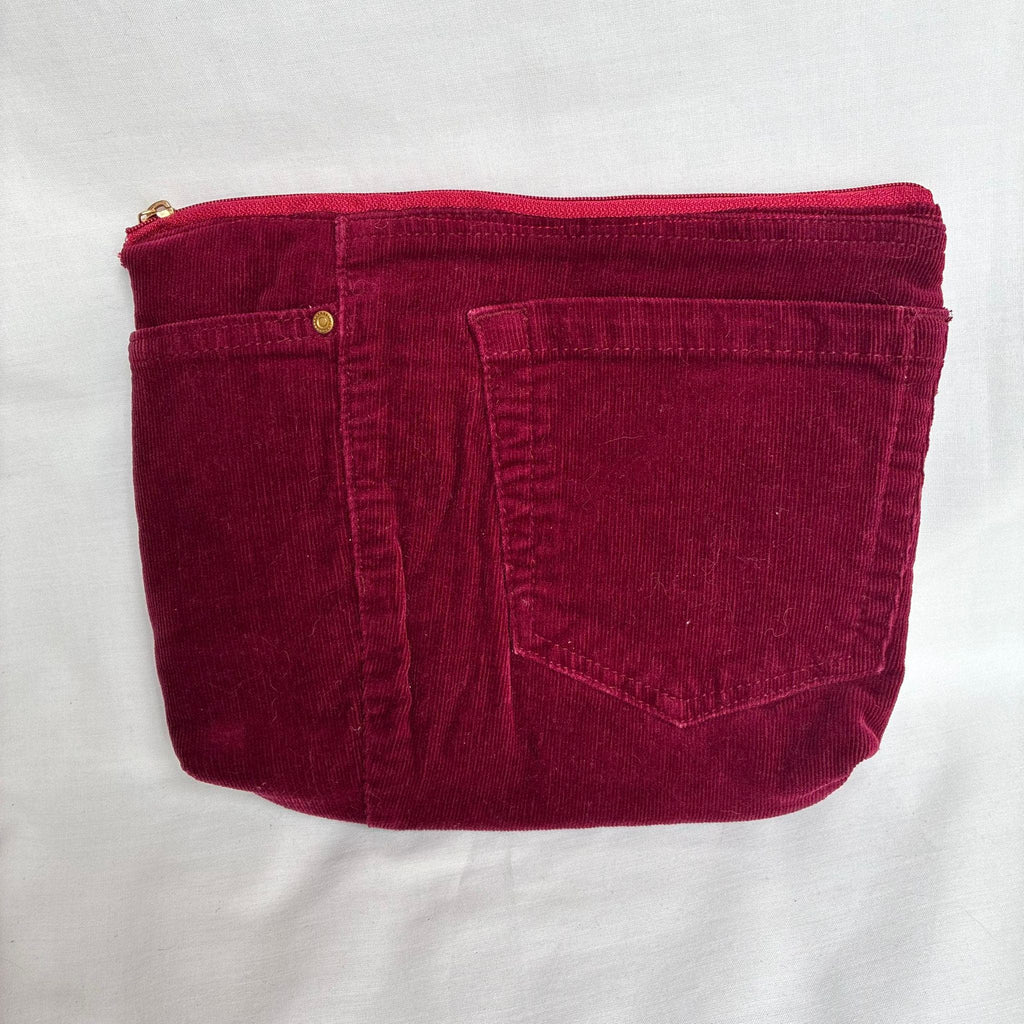 Burdundy Corduroy Pouch