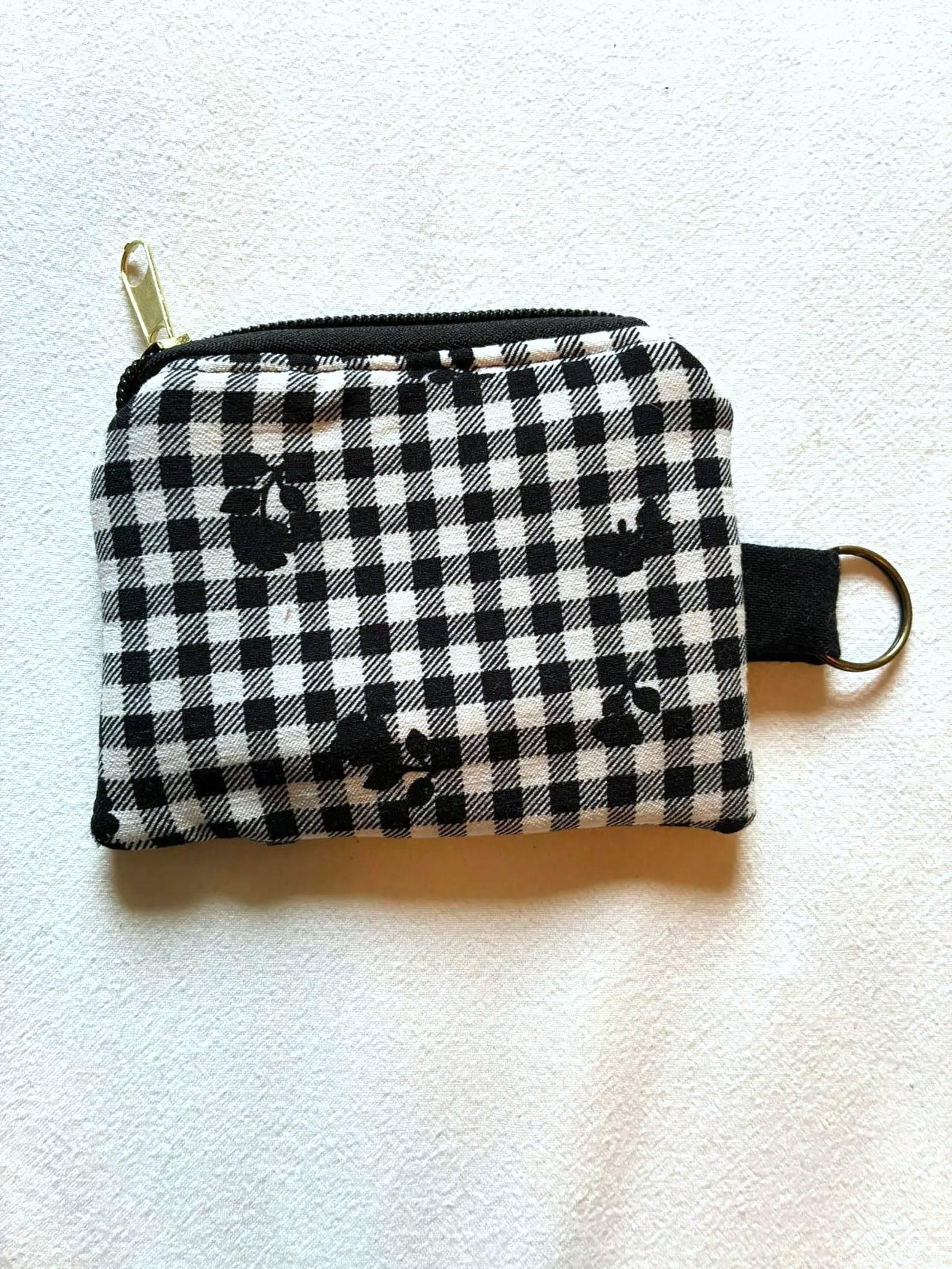 Gingham Keyring Purse