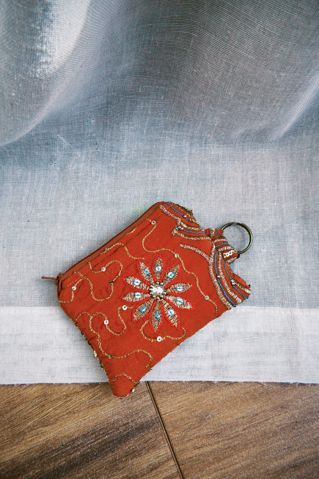 Tangerine Sari Keyring Coin Purse