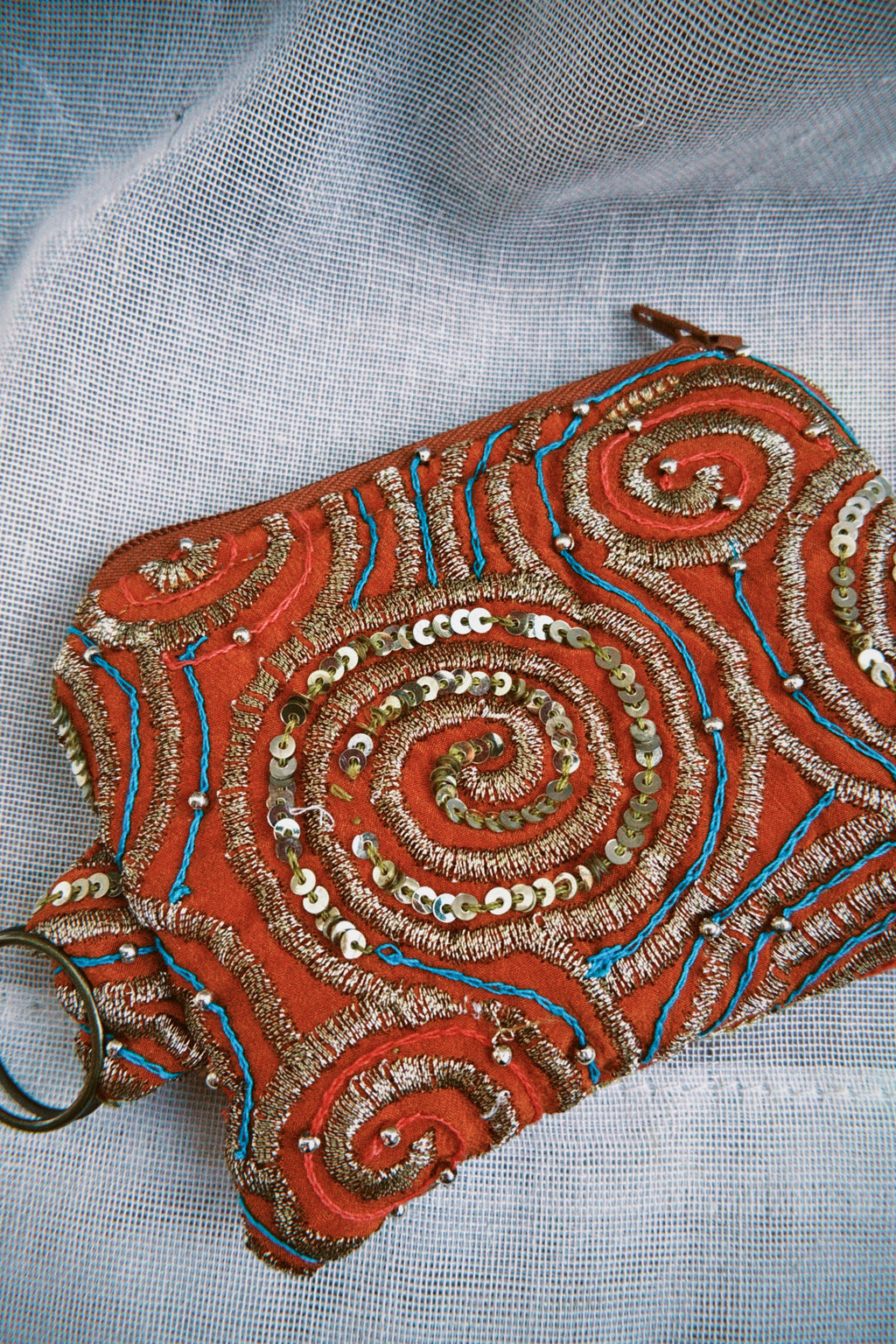 Tangerine Sari Keyring Coin Purse