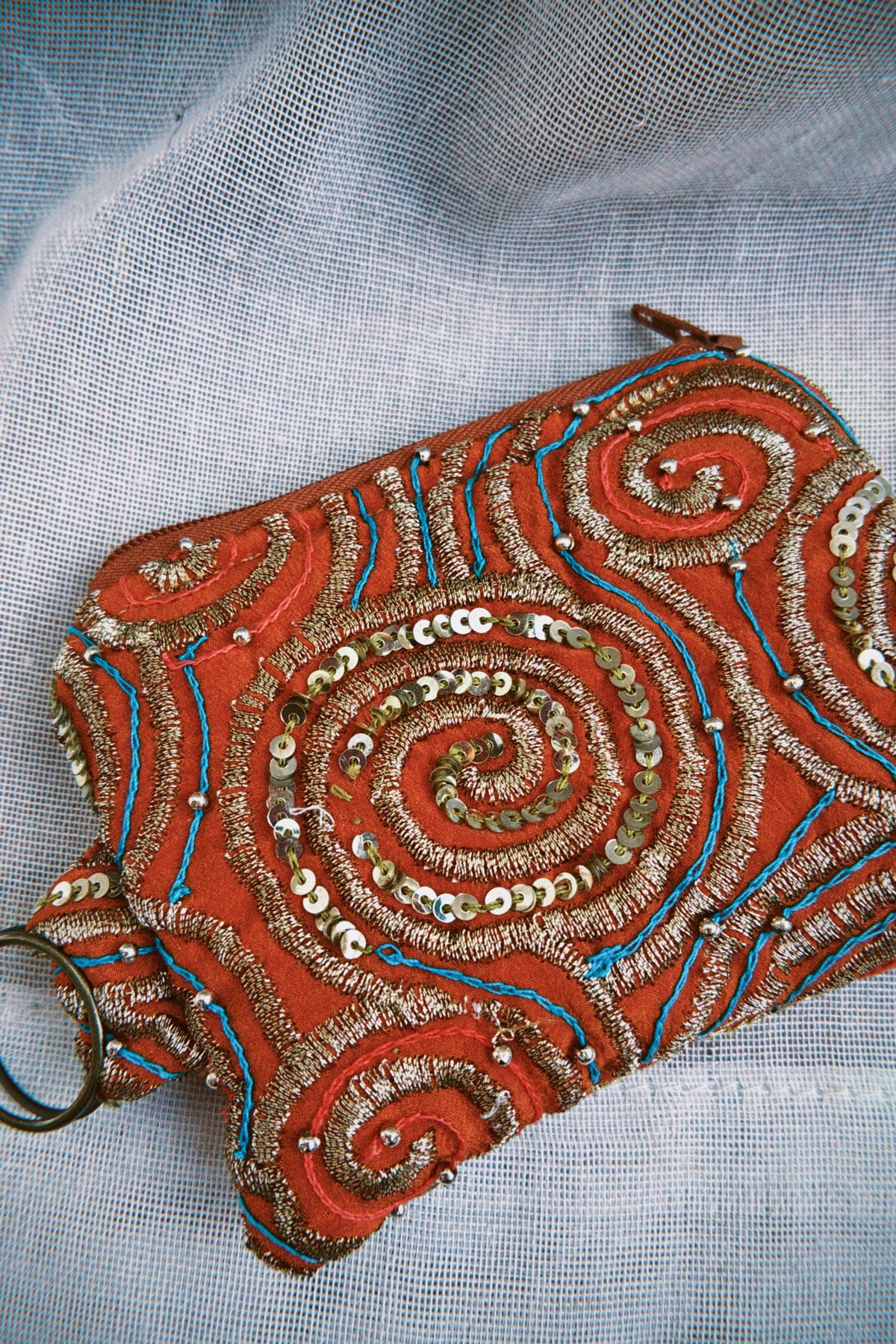 Tangerine Sari Keyring Coin Purse