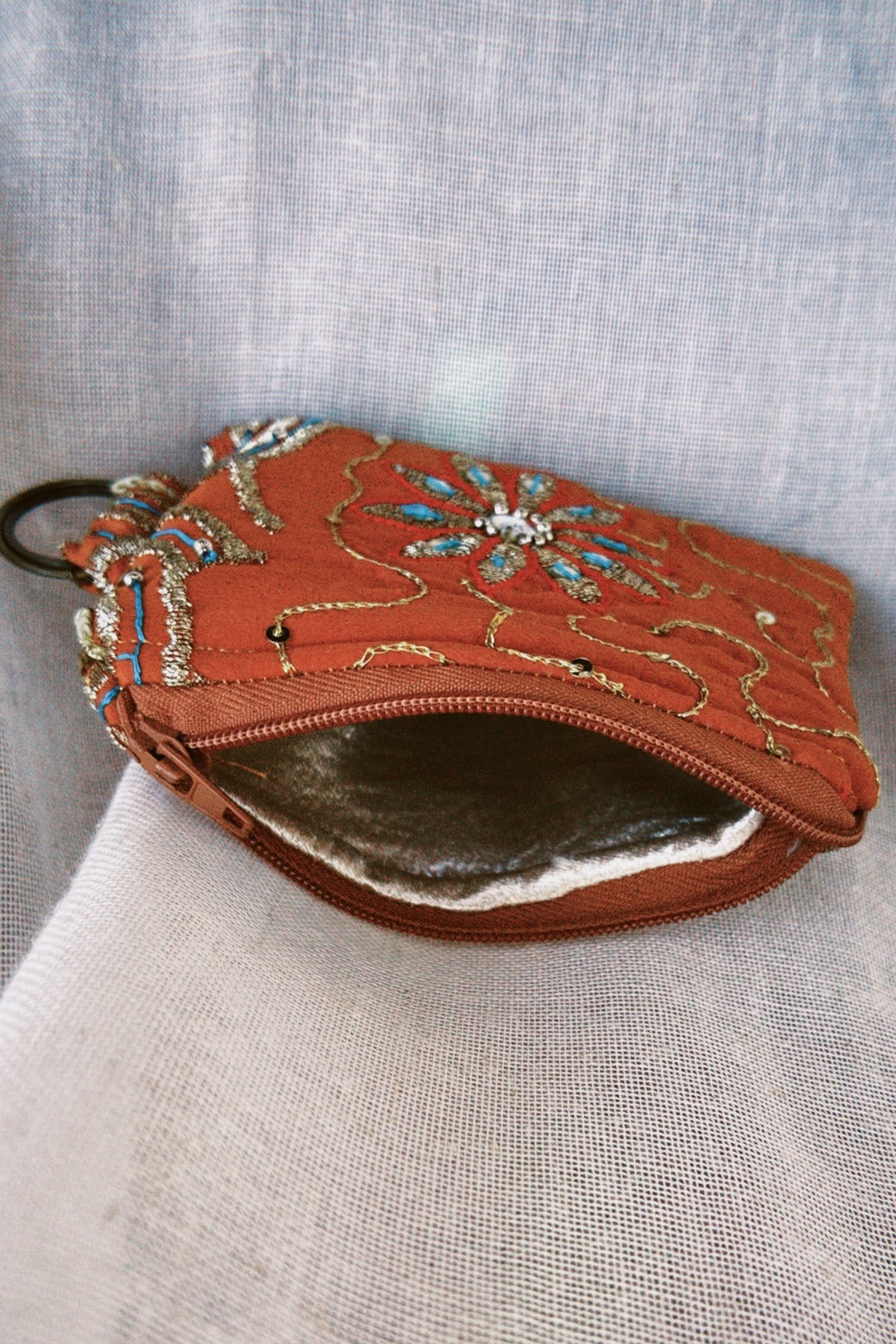 Tangerine Sari Keyring Coin Purse