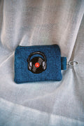 Vinyl Denim Keyring Coin Purse