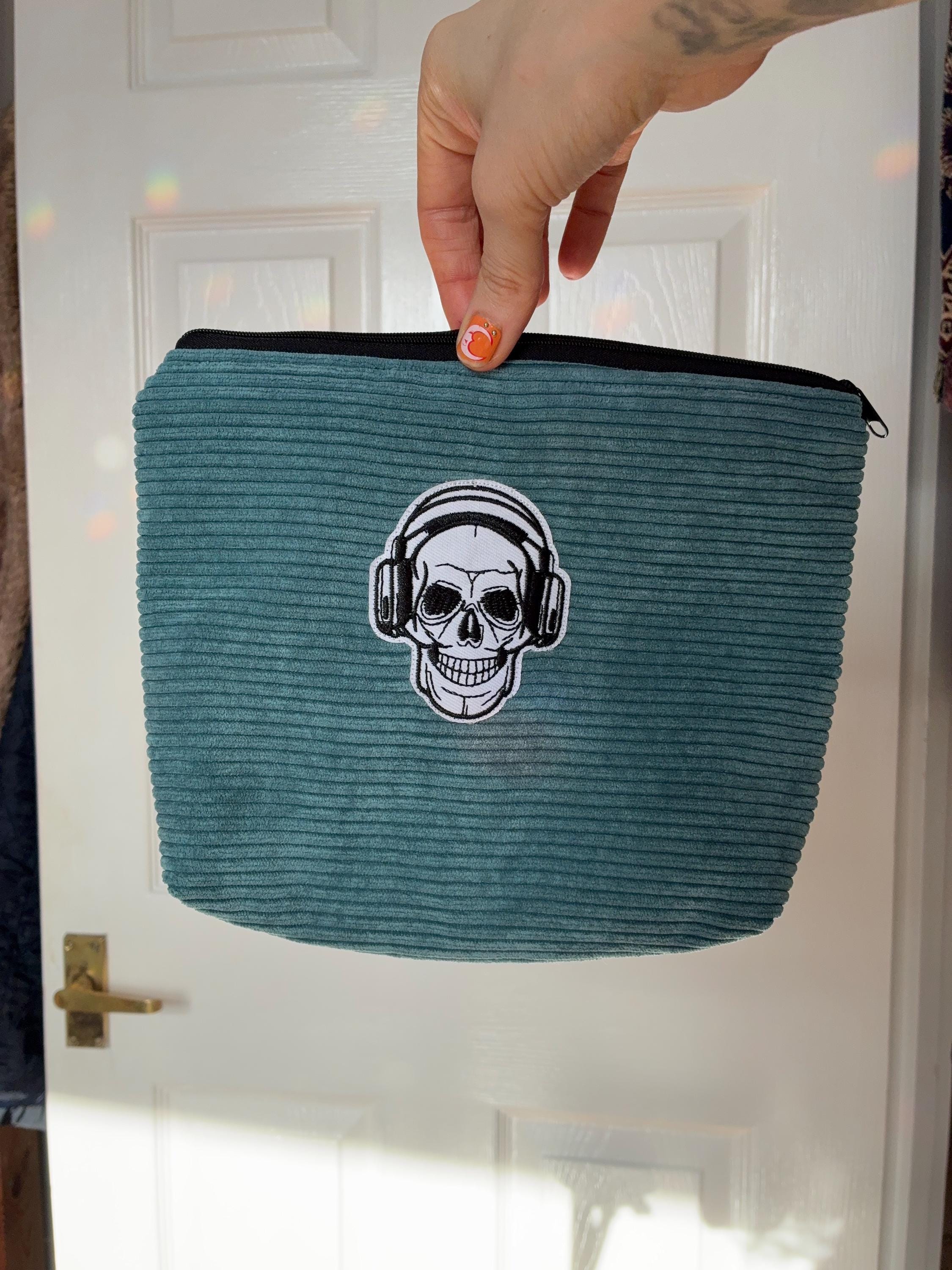 Skull Corduroy Pouch